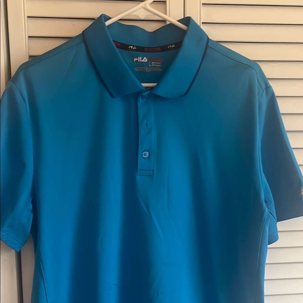 FILA Men's Blue Polo Shirt